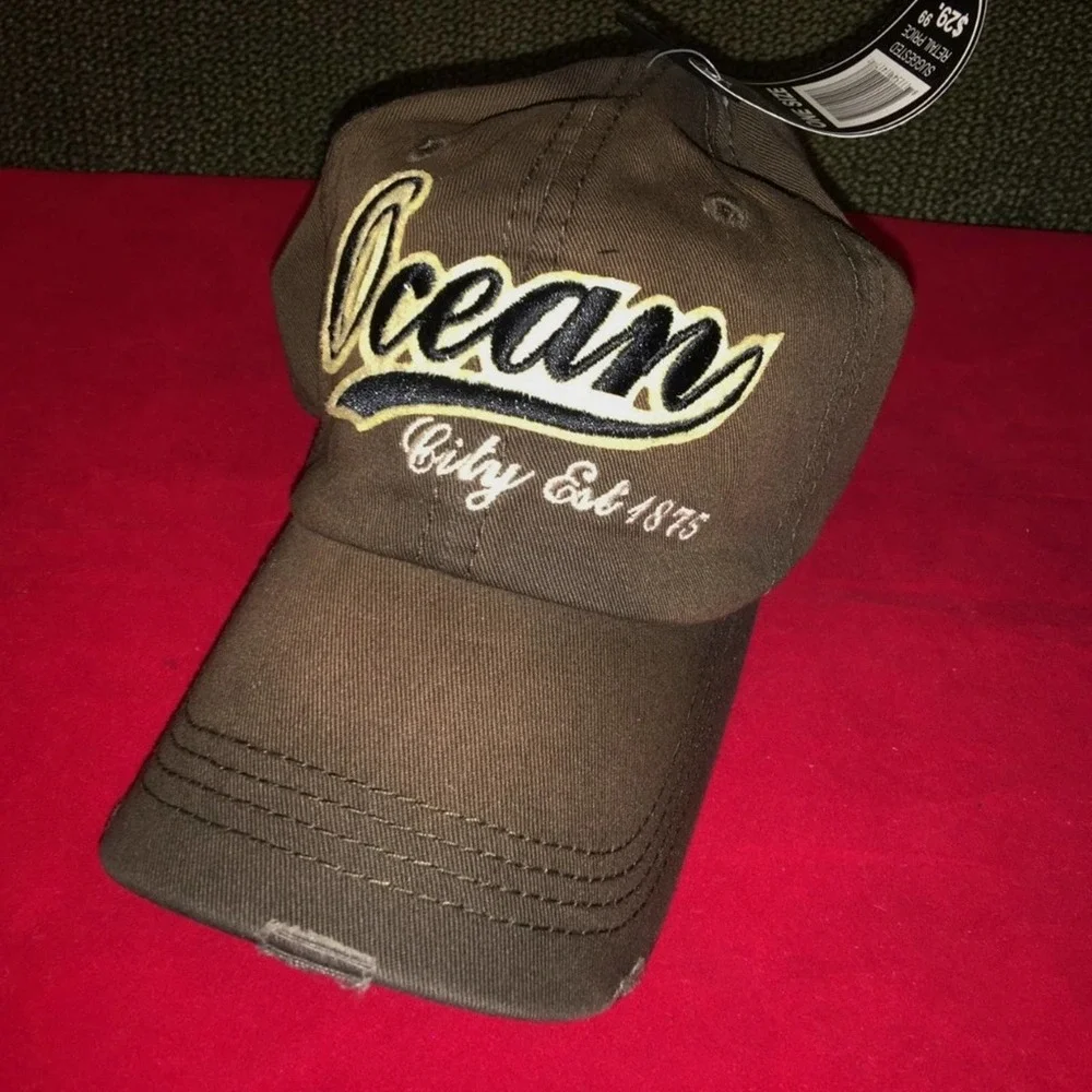 NEW! Brown Ocean City Ball Cap Hat Baseball Cap Vacation Unisex